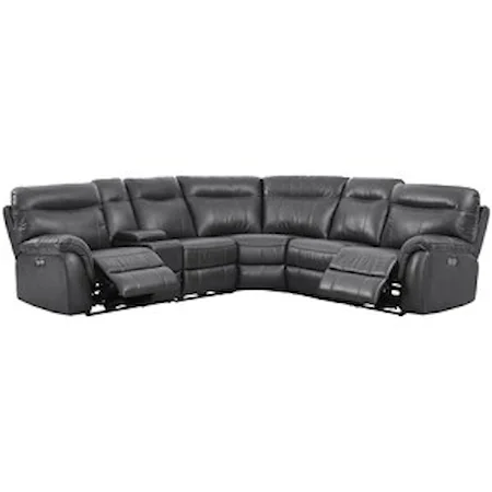 Casual 5 Seat Power Sectional with Storage Console